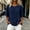 Dark Blue, variant on Womens Half Zip Pullover Top, Loose Fit Long Sleeve Polo Shirt with Pocket, Dark Blue,Size M
