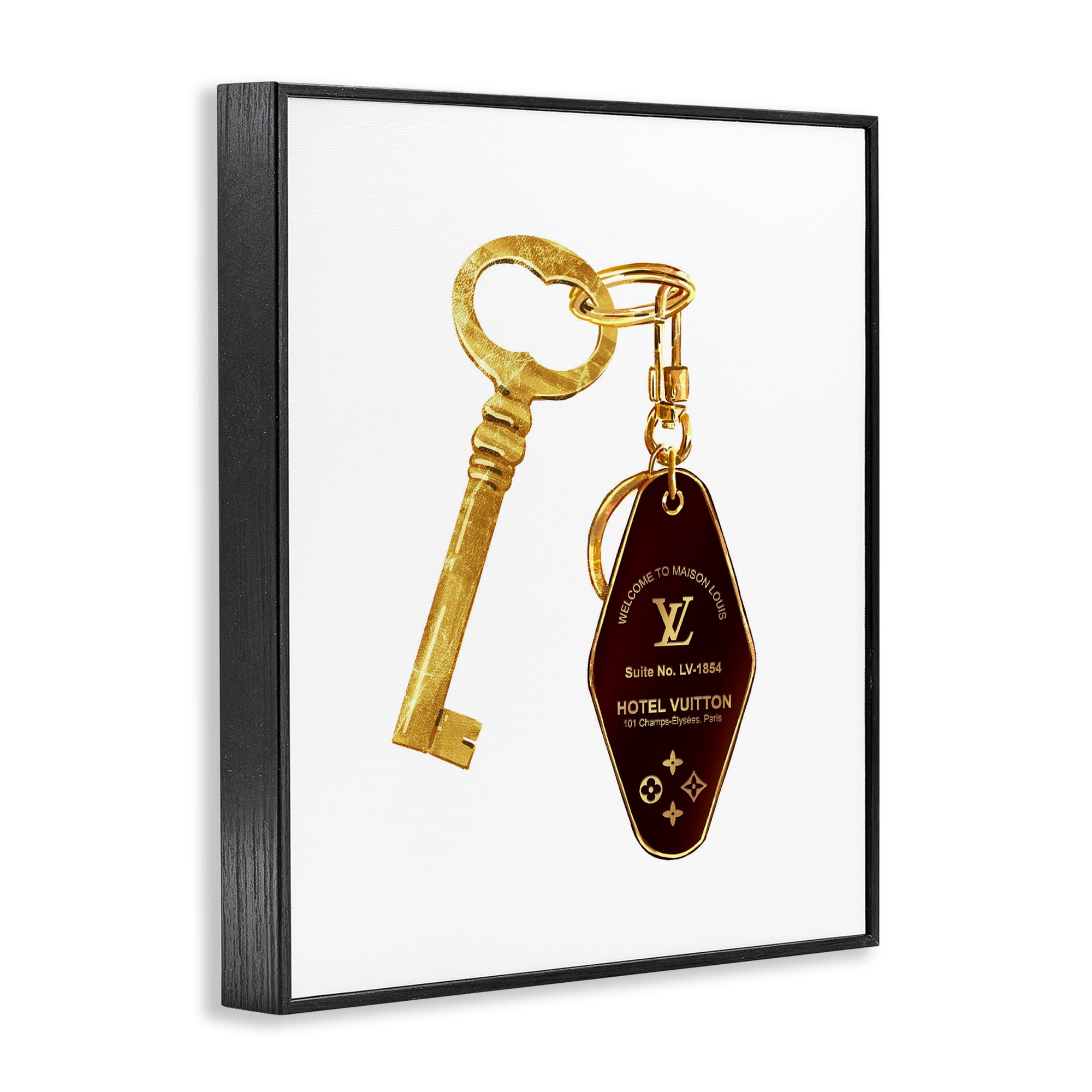 Glam Gold Key Fashion Black Framed Giclee Art, design by Ziwei Li