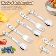 thumbnail image 6 of Tcwhniev 10 Pieces Toddler Utensils, Stainless Steel Kids Silverware Set, Cartoon Dinosaur Kids Forks and Spoons, Dishwasher Safe, 6 of 9