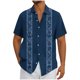 thumbnail image 1 of Mens Casual Botón Arriba Camisas Manga Corta Vintage Boliche Cuba Playa Camisas de Verano Botón Arriba, 1 of 5