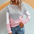 thumbnail image 1 of Suéter de cuello redondo para mujer, camiseta holgada de manga larga con cuello redondo, blusa para mujer, 1 of 4
