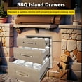 thumbnail image 4 of Outdoor Kitchen Drawers, Stainless Steel Triple Access BBQ Drawers with Chrome Handle, 304 Stainless Steel Flush Mount Triple Layer Access BBQ Drawers, BBQ Island Drawers for Outdoor Kitchen, Grill St, 4 of 8
