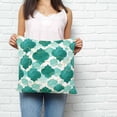 thumbnail image 3 of Throw Pillow Covers 18x18 Inch, Green Geometric Moroccan Decorative Pillow Cases for Couch Sofa Bed, Abstract Art Teal Ombre Modern Cotton Linen Square Home Decor Pillowcases with Hidden Zipper, 3 of 7