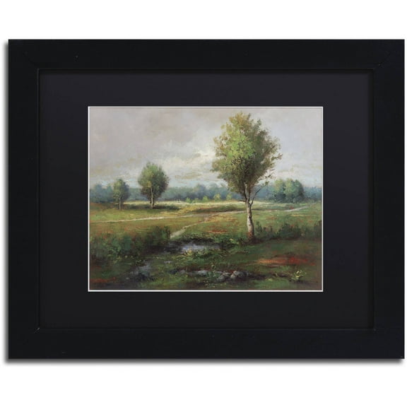 Trademark Fine Art "Lonely Tree" Canvas Art by Daniel Moises, Black Matte, Black Frame