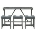 thumbnail image 3 of Aukfa Kitchen Dining Table Set for 3,Bar Table Set with Power Outlet,Industrial Breakfast Table Set,Gray, 3 of 8