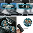 thumbnail image 5 of Yuyamidu Sea Turtle Car Seat Covers Full Set of 14 Blue Steering Wheel Cover Safe Belt Pads Hibiscus Handbrake Cover Set Cup Holder Garbage Bin Rear View Mirror Cover Auto Armrest Pad, 5 of 7