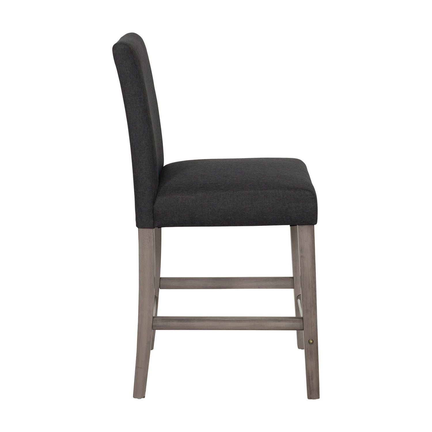 CorLiving Laura Fabric Upholstered Indoor Counter Height Bar Stools with High Backs, Dark Grey