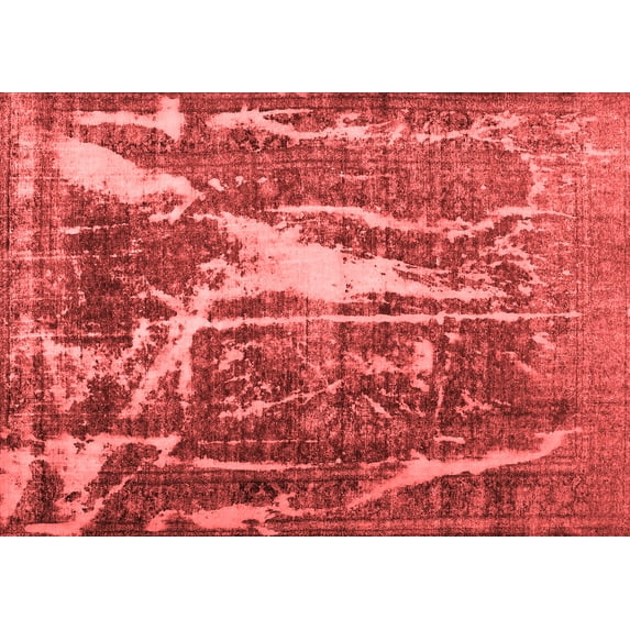 Ahgly Company Indoor Rectangle Abstract Red Contemporary Area Rugs, 6' x 9'