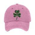 thumbnail image 2 of Clover Hat St. Patrick Merch St. Patrick Stuff St. Patrick Caps St. Patrick Hat Unisex St. Patrick's Day Shamrock Graphic Vintage Hat Casual Baseball Cap, Hot Pink, 2 of 3