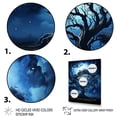 thumbnail image 3 of Designart "Serengeti's Blue African Tree II" Floral Framed Wall Art - Global Blue Tree African Hallway Framed Wall Art Decor, 3 of 6
