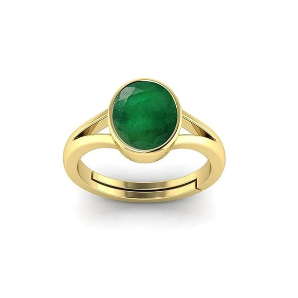 7.25 Ratti Panna Stone Original Certified Panna Stone Emerald Ring Adjustable Woman Man Ring