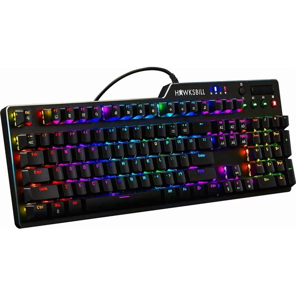 Teclado gamer Hawksbill Scorpion V1 con cable, RGB, 104 teclas
