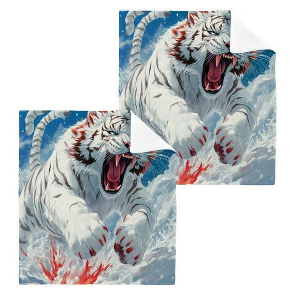 BZSMCE Towel Cotton Face Towel Soft Hand Towels Fashion Snowy Roar Pattern