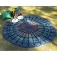 thumbnail image 1 of Tapiz redondo RAJRANG con diseño de mandala de pavo real - 48 pulgadas, estilo hippie, mantel decorativo de algodón puro, bohemio, hecho a mano en la India, 1 of 5