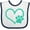 White and Navy, variant on Inktastic Teal Heart With Paw Print Boys or Girls Baby Bib