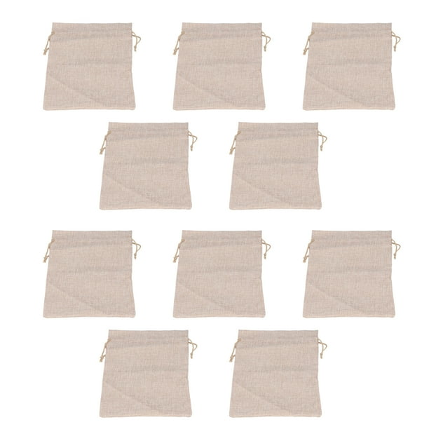 Bolsa de Lino de Algodón de 10 piezas reutilizables Bolsa de Cordón de Almacenamiento Pequeño 9 x 6.7 Pulgadas Bolsa de Almacenamiento reutilizable para flores de pan