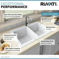 thumbnail image 6 of Ruvati 33 x 22 inch epiGranite Dual-Mount Double Bowl Kitchen Sink, 6 of 9