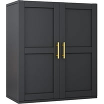 Metal Over The Toilet Storage Cabinet, 23" H Bathroom Cabinet Wall Mount with 2 Adjustable Shelves, Medicine Cabinets for Bathroom-Black