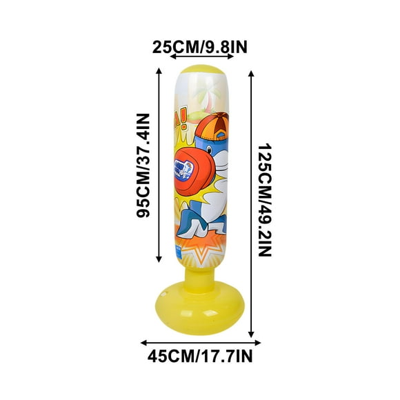Punching Bag with Stand Inflatable Punching Bag for Kids Thickened Inflatable Boxing Column Tumbler Children's Inflatable Sandbags for Exercise Stress Relief Sandbags for Venting