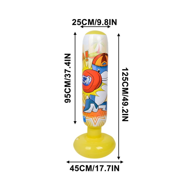 Punching Bag with Stand Inflatable Punching Bag for Kids Thickened Inflatable Boxing Column Tumbler Children's Inflatable Sandbags for Exercise Stress Relief Sandbags for Venting