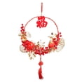 thumbnail image 3 of serony Décoration de Festival de Printemps, Couronne de Fleurs aux Baies Rouges, Décorations du Nouvel An Chinois 35cm, 3 of 8