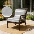 thumbnail image 2 of Outdoor Patio Cushion Covers 4 Pack Grey Striped Patio Chair Cushion Covers with Ties and Zipper Classic Farmhouse Stripes Waterproof Outdoor Seat Cushion Covers for Patio Furniture 22"x22", 2 of 9