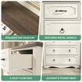 thumbnail image 5 of Vabches Farmhouse 6 Drawer Dresser, 43" Tall Chest of Drawers for Bedroom, Living Room, Hallway, Entryway, Antique White, 5 of 9