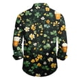 thumbnail image 2 of Men's St. Patrick's Day Shamrock Button Up Shirt Long Sleeve Casual Top, 2 of 3
