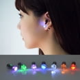thumbnail image 7 of Unisex Light Up Flashing LED Stainless Steel Stud Earrings Dance Party Accessories, 7 of 7