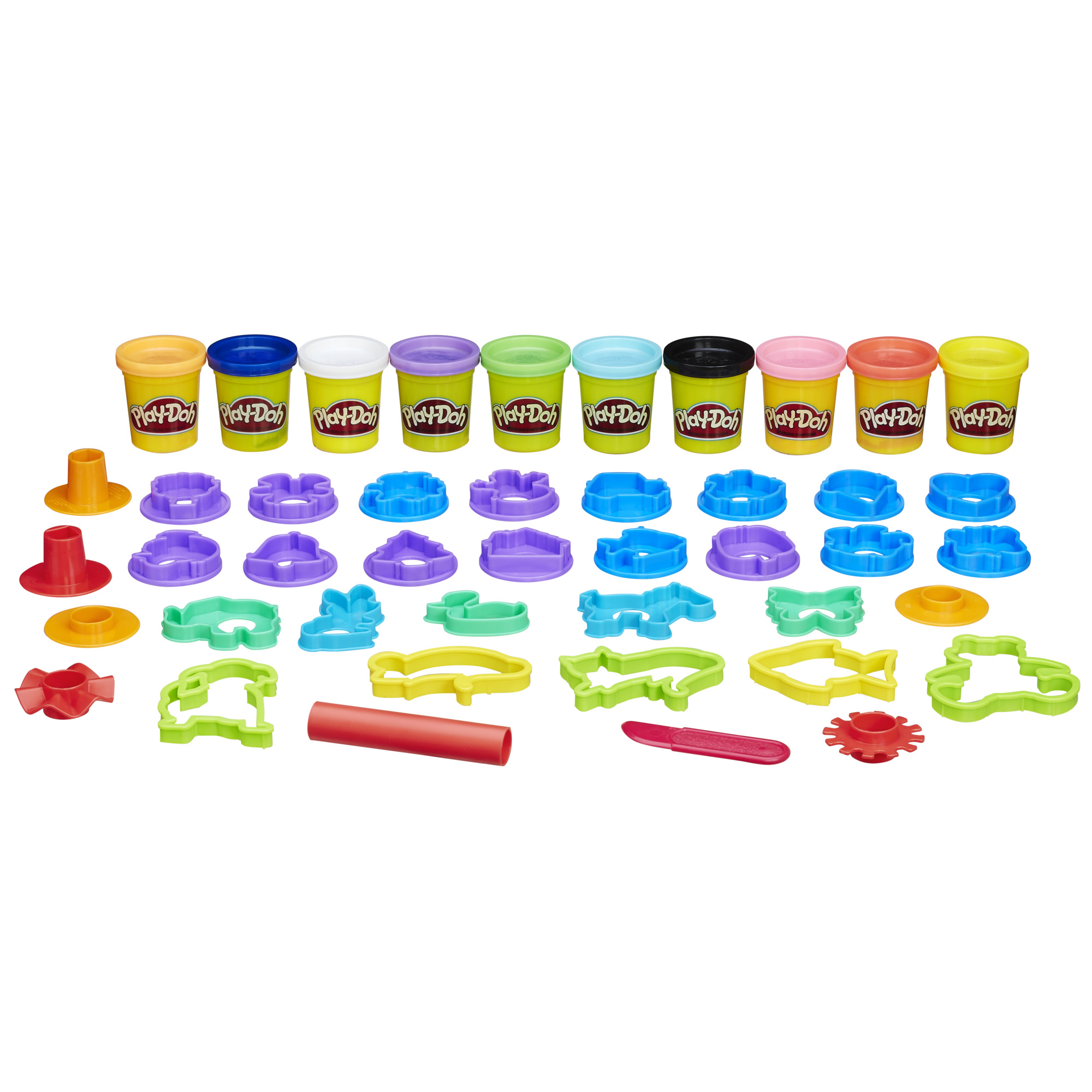 Play-Doh Modeling Compound Stamp ‘n Shape Play Dough Set - 10 Color (10 Piece), Only At Walmart - image 3 of 8