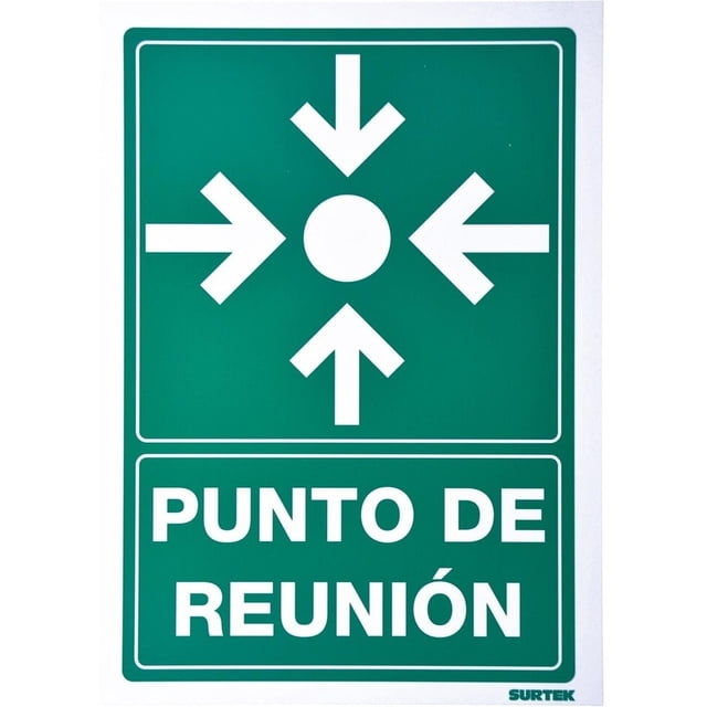 Letrero Punto De Reunión Proteccion Civil 1 Pieza Surtek SES6