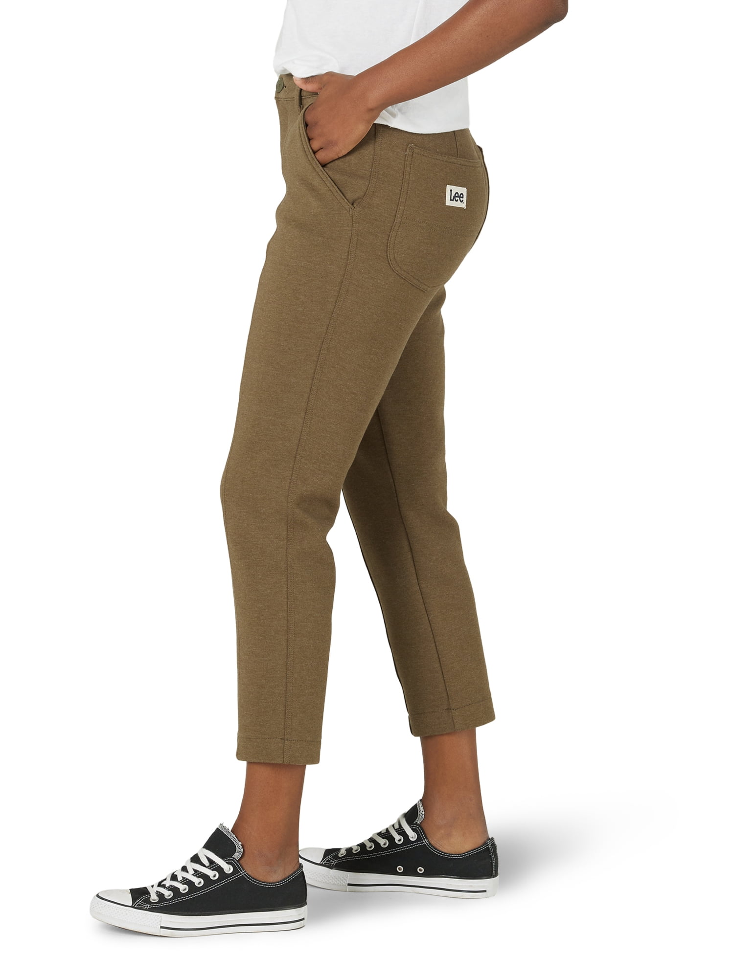 Lee Women's High Rise Straight Leg Cropped Knit Pants
