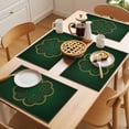 thumbnail image 5 of Saint Patrick's Day Placemats Set&nbsp;of 1 Green Gold Lucky Shamrocks Plant Dark Green Black Border Heat Insulation Washable Place Mats, Non-Slip Table Mats for Dining Table Kitchen,13x19 Inch, 5 of 9
