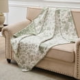 thumbnail image 2 of Greenland Home Fashions Patchwork Toile Sage Reversible Jacquard Woven Throw Blanket, Adult, 50x60 in., 2 of 7