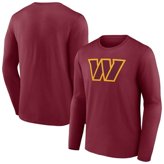 Men's Burgundy Washington Commanders Primary Team Logo Long Sleeve T-Shirt