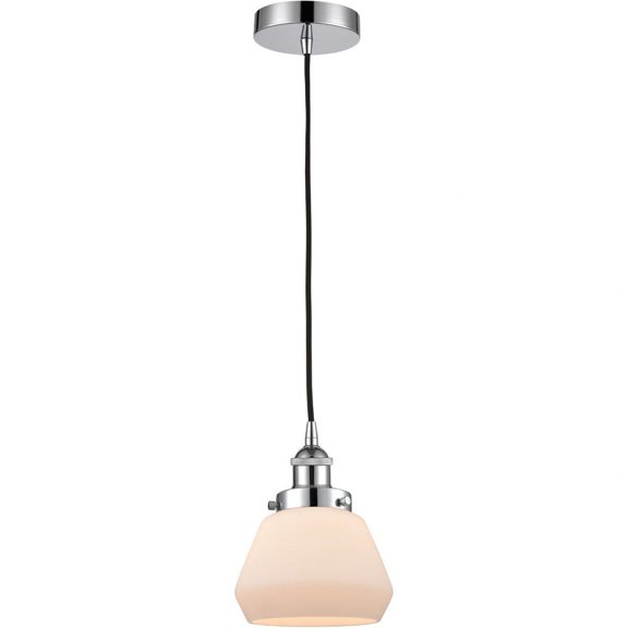 616-1PH-PC-G171 Innovations Lighting Fulton - 1 Light Mini Pendant In Industrial Style-10 Inches Tall and 7 Inches Wide-Polished Chrome Finish-Matte