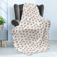 thumbnail image 4 of Mushroom Soft Flannel Fleece Throw Blanket, Repeating Botanical Items with Polka Dots on a Plain Background, Cozy Plush for Indoor and Outdoor Use, 50" x 70", Dark Pink Champagne, by Ambesonne, 4 of 5