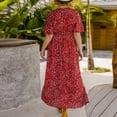 thumbnail image 4 of Fshaion Robe d'Été pour Femmes 2024 Grande Taille Manches Courtes Col en V Ample Longue Robe Liquidation à Moins de 10!, 4 of 4