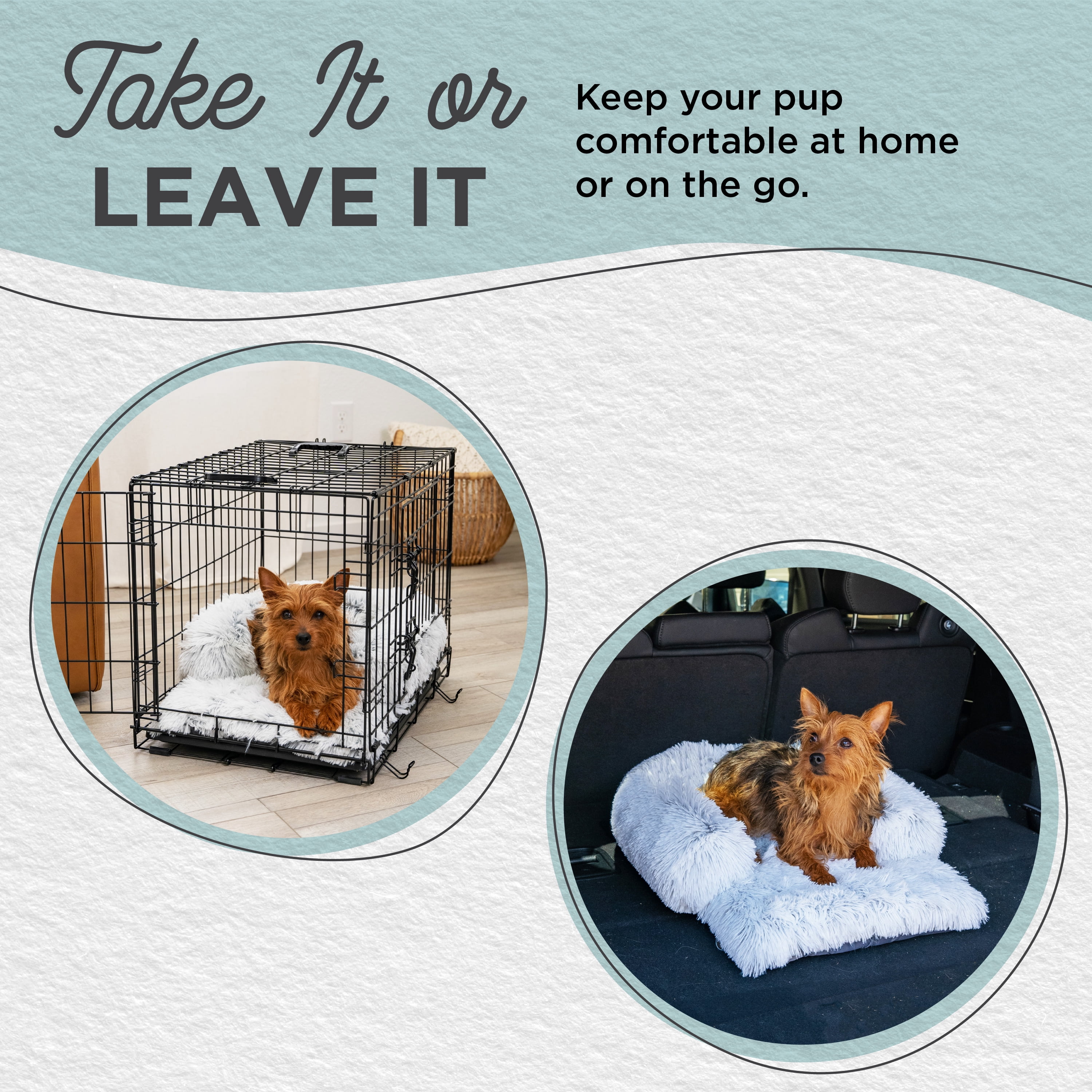 Best Friends by Sheri Nap Mat Dog Bed with Bolster - Washable Crate Pad and Removable Cover, Frost, Small, 22x15