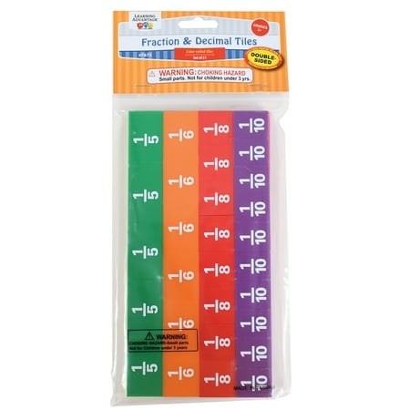 UPC: 0832382006093 | Learning Advantage Fraction/Decimal Tiles – Set of 51 – Double-Sided Rainbow Tiles