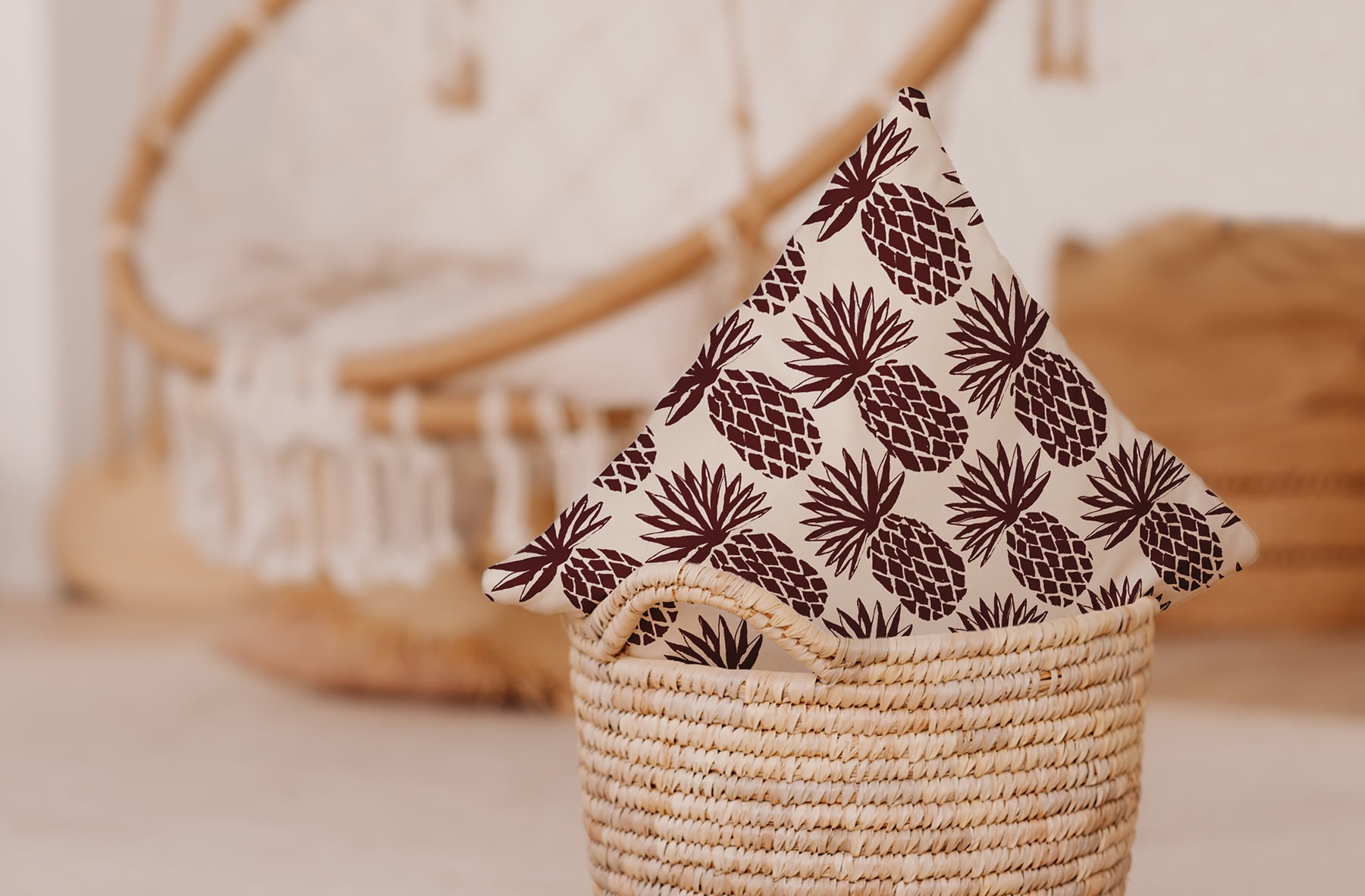 Simply Daisy 26" x 26" Pineapple Stripes Decorative Throw Pillow, Pomegranate