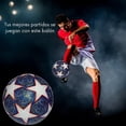 thumbnail image 4 of Balón Fútbol Soccer #4 Termosellado PU Resistente Entrenamiento Juego Estrellas Azul Blanco, 4 of 5