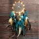 thumbnail image 1 of Atrapasueños árbol de la vida azul con plumas, luces de hadas LED móviles hechos a mano indios tradicionales XianweiShao 8390611969714, 1 of 1