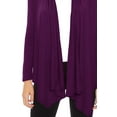 thumbnail image 6 of Moa Collection Women's Solid Casual Comfy Long Sleeve Drape Open Front Cardigan Jacket, 6 of 6