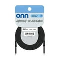 thumbnail image 6 of onn 6ft Lightning to USB Charging Cable, MFI Certified, Black - Compatible with iPhone 14/13/12/11/X/XR/XS/8/7/6/5, iPad, Airpods and more, 6 of 6