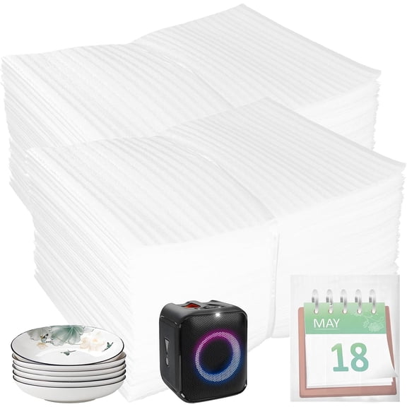 KKFEN-100 Pack 12''x 14'' Cushion Foam Pouches, Moving Supplies for Dishes, Packing Materials for Dishes & Cups, Glass Packing Paper and Plate Protectors for Moving(300x350x0.5MM)