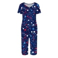 thumbnail image 3 of Independence Day Pajama Sets for Women 2 Pieces Pajamas Patriotic Flag Star Print Short Sleeve Tops and Capri Sets 4th of July PJs Sleepwears, 3 of 6