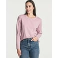 thumbnail image 2 of Real Essentials 4 Pack: Women's Cotton Classic-Fit Long-Sleeve Crewneck T-Shirt (Available in Plus Size), 2 of 7