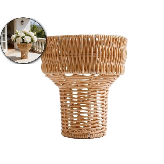 Ice Cream Shape Flower Basket Decorative Bouquet Holder Multifunctional Woven Basket for Family Outings