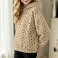 thumbnail image 3 of TGSLY Girls' Polka Dot Hooded Sweatshirt Lightweight Drop Shoulder Long Sleeve Workout Tops Loose Casual Fall Winter Layering Pullovers 5-6Years, 3 of 9